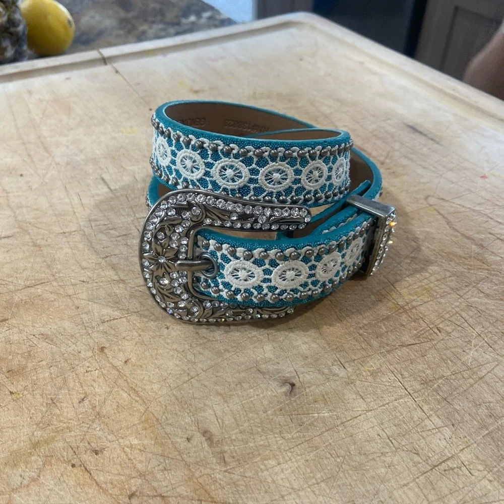 Shyanne Blue and Silver Kids Belt